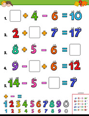 maths calculation educational task for children