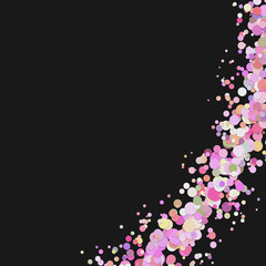Abstract blank curved confetti background with sprinkled circles - vector graphic
