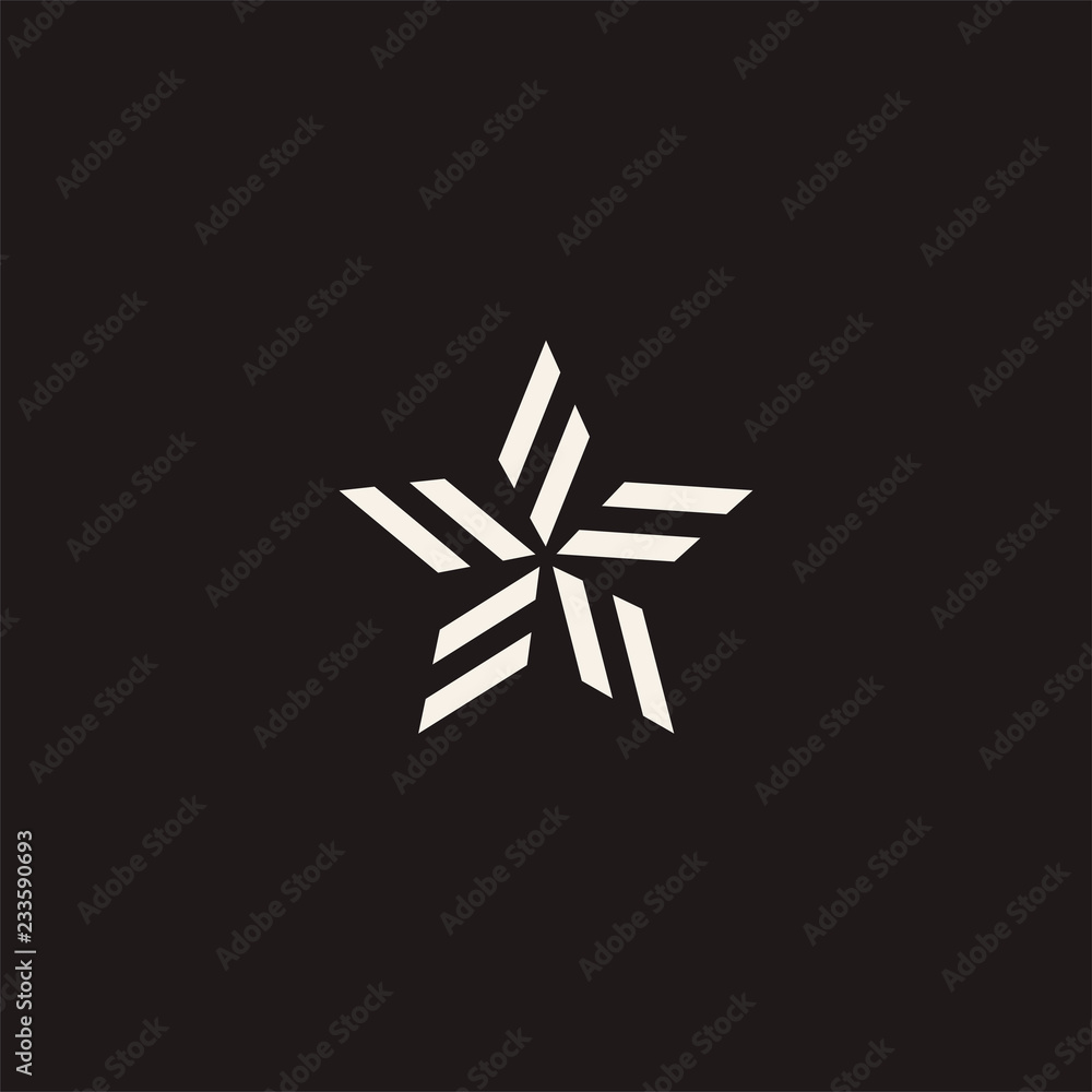 Canvas Prints stylized linear shape star logo design template