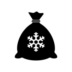 Bag of Santa Claus icon, logo, on a white background