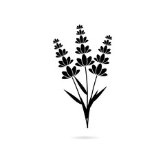 Black Lavender flower icon, Logo design 