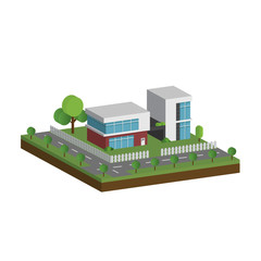 Isometric and 3D of modern houses and building architecture design.