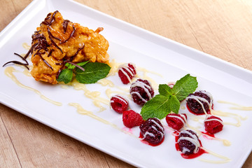 tasty dessert in the cafe