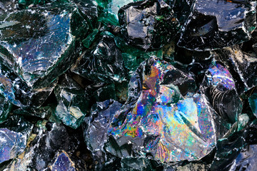 Large pieces of broken glass