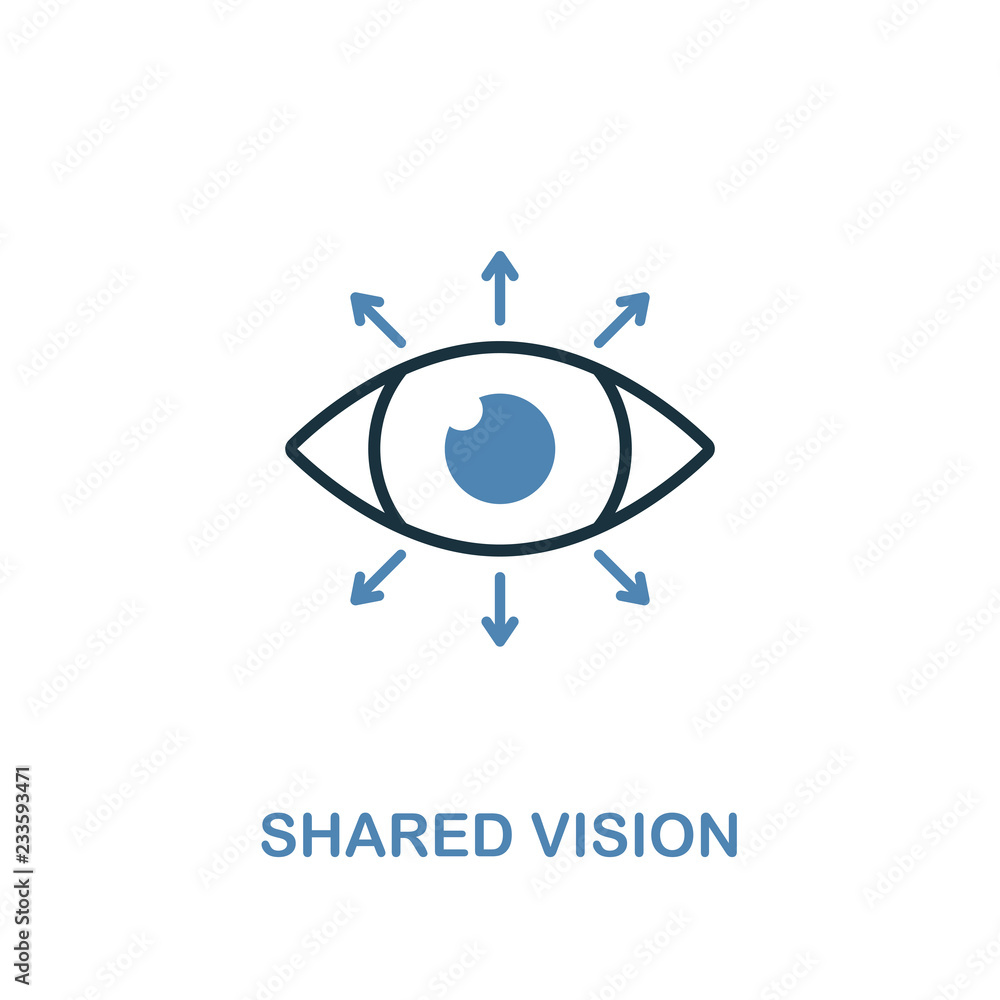 Aufkleber shared vision icon. two colors premium design from management icons collection. pixel perfect simple