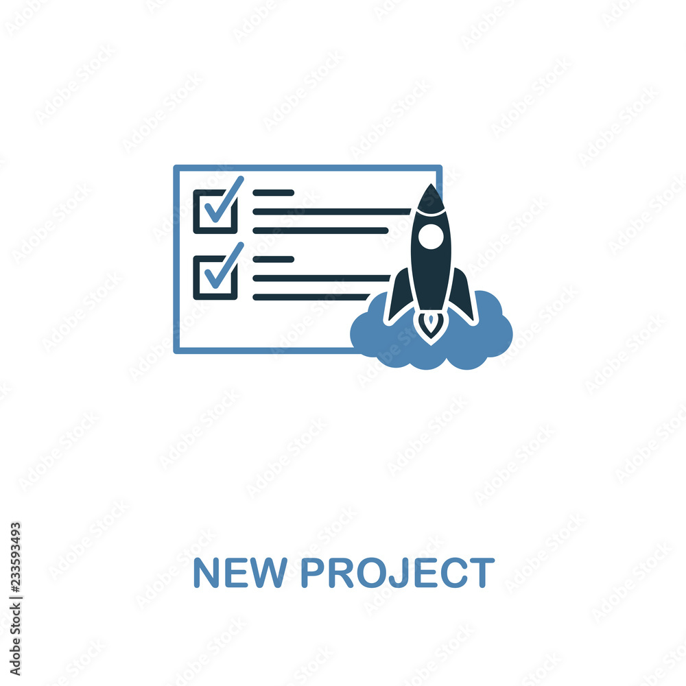 Aufkleber new project icon. two colors premium design from management icons collection. pixel perfect simple p