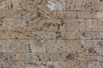 Industrial background, empty grunge urban street with warehouse brick wall