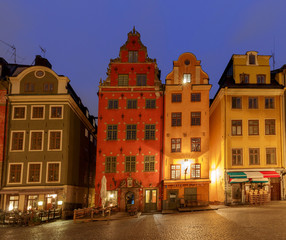 Fototapeta na wymiar Stockholm. Square Sturtoret at dawn.