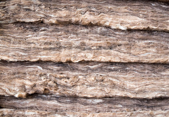 Mineral wool stacked in several layers