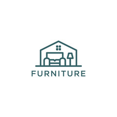 Fototapeta premium Furniture Logo Design in House Illustration