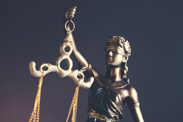 lady justice on dark background