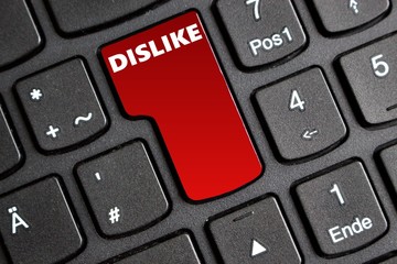 keyboard with red dislike button