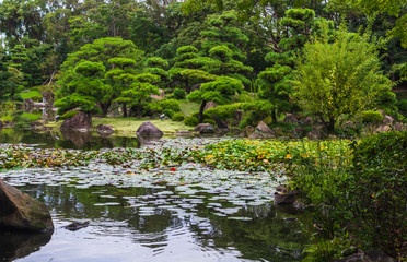Fototapeta na wymiar Keitakuen Garden, Osaka, Japan.