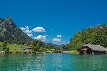 Fototapeta premium Beautiful lake Koningssee and surrounding areas in Germany.