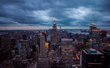 new york skyline at nightfall