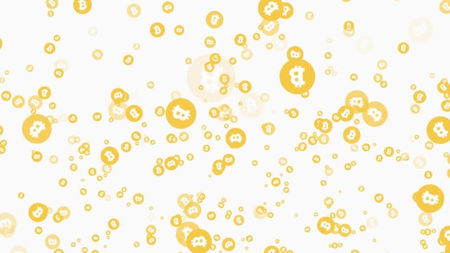 bitcoin rain. animation of falling golden coins.