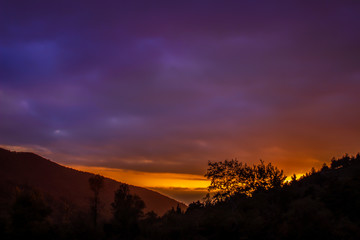 sunset in the mountains