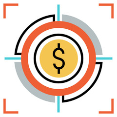 Target investment FlatOutline illustration