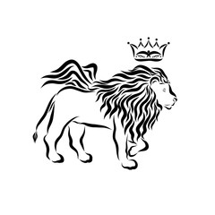 Regal winged lion in the crown, symbolism