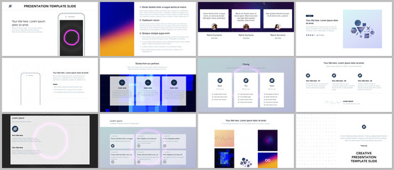 Fototapeta na wymiar Minimal presentations, portfolio templates with abstract colorful infographics, minimalistic design futuristic vector backgrounds. Presentation slides for flyer, leaflet, brochure, cover, report.