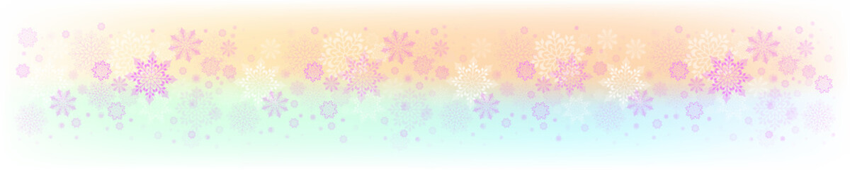 Christmas yellow blue composition with a set of graceful snowflakes.