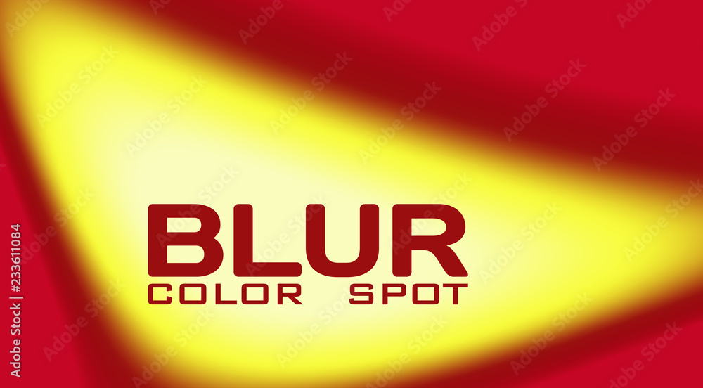 Poster Yellow blur color spot with gradient on rec background. Color vector graphic pattern