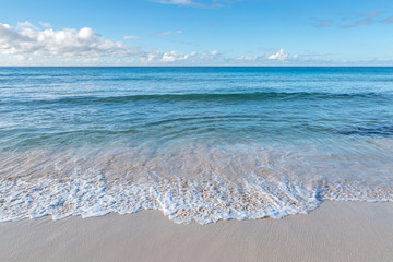 An idyllic sandy beach on the island of Barbados, in the Caribbean