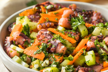 Homemade Mediterranean Octopus Salad