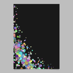 Abstract blank curved confetti page background template from scattered circles - vector design