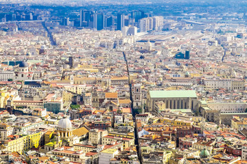 Obraz premium A view of downtown Naples, Napoli City Center in Campania Italy