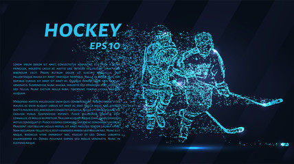 Fototapeta premium Hockey of blue glowing dots. Hockey vector illustration.