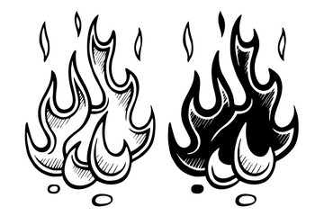 Flame of fire stylized sketch