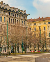 Obraz premium Piazza Castello Buildings, Milan, Italy