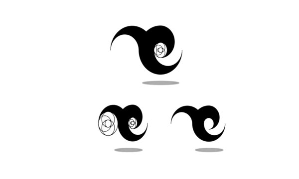 Vektorsatz schwarzen Logodesig in der modischen linearen  Zeichen gemacht mit weißen Hintergrund - Luxusprodukte, Floristenembleme, organische Kosmetikverpackung