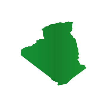 recommend clip art: Map Of Algeria. Green color