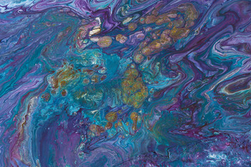 Acrylic colorful abstract background with waves and strokes. Trendy look. Chaotic abstract organic design.       