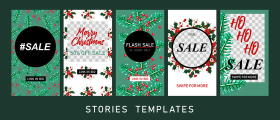 Christmas Instagram stories templates. Clean & Modern. Winter Christmas sale backgrounds. These templates are ideal for fashion, lifestyle and travelling bloggers, boutiques' owners, photographer