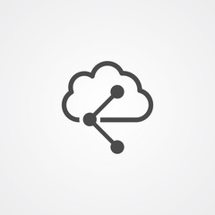 Cloud computing vector icon sign symbol