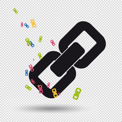 Link/Hyperlink Sign With Shadow - Colorful Vector Icons - Isolated On Transparent Background