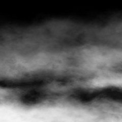 White fog and mist effect on black stage studio showcase room background.