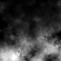 White fog and mist effect on black stage studio showcase room background.