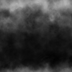 White fog and mist effect on black stage studio showcase room background.