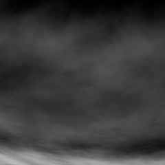 White fog and mist effect on black stage studio showcase room background.