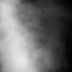 White fog and mist effect on black stage studio showcase room background.