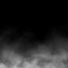 White fog and mist effect on black stage studio showcase room background.