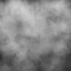 White fog and mist effect on black stage studio showcase room background.