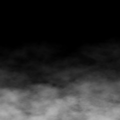 White fog and mist effect on black stage studio showcase room background.