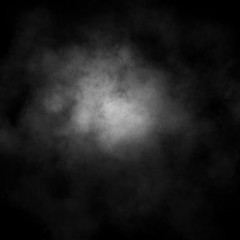 White fog and mist effect on black stage studio showcase room background.