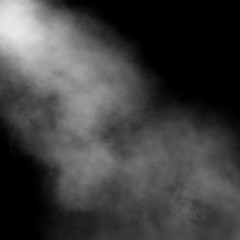 Fototapeta na wymiar White fog and mist effect on black stage studio showcase room background.