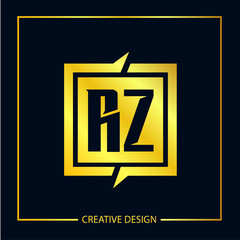 Initial Letter RZ Logo Template Design